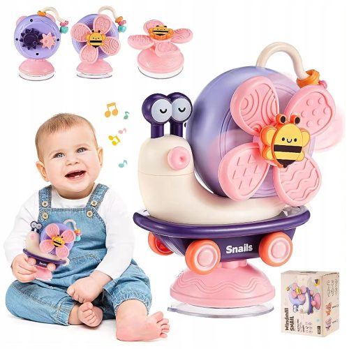  INTERACTIVE SNAIL WITH SENSORY FAN ON WHEELS WITH SUCTION CUP