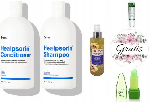 Healpsorin Shampoo + Conditioner Duo 500ml with Bonus - Effective Scalp and Hair Treatment