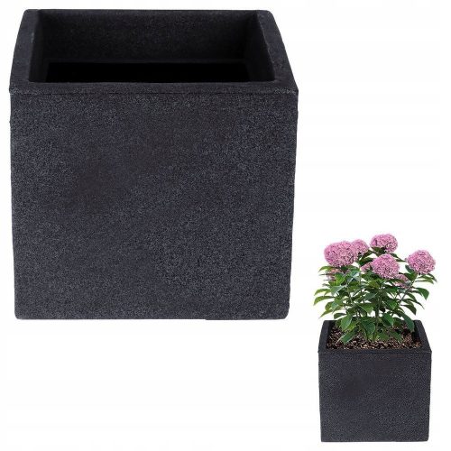  Vilde flowerpot, 20 cm x 20 x 17.5 cm, diameter 17.5 cm, plastic in grey and silver tones