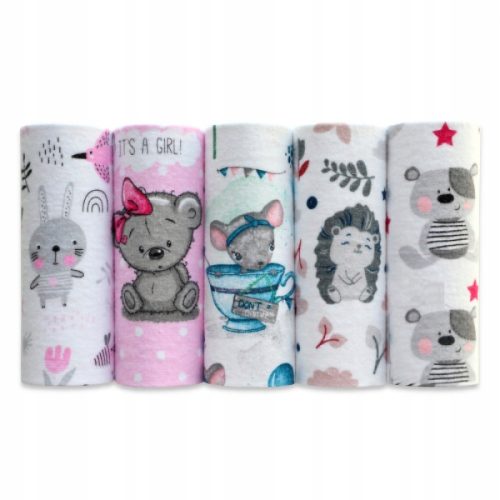  EGA KIDS Flannel diapers 70x80cm set no. 1, 5 pcs.