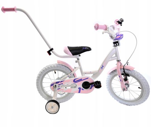  Midex children's bike BIKE FOR GIRL SIDE WHEELS GUIDE 14" wheel white