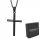  Black Pendant Cross Cross, Round Arms 316L Steel