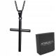  Black Pendant Cross Cross, Round Arms 316L Steel