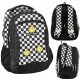 BeUniq Youth School Backpack - Smiley Black Checkered Design, Unisex