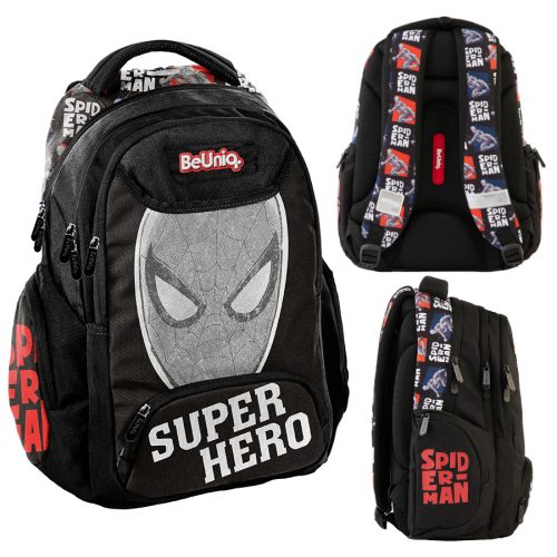 BeUniq Multi-Compartment Spiderman Youth School Backpack for Boys