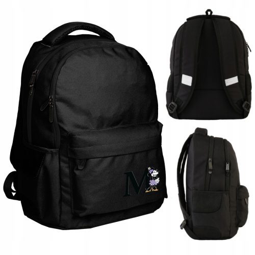 BeUniq Youth School Backpack with Laptop Compartment - Minnie Mouse Black Edition