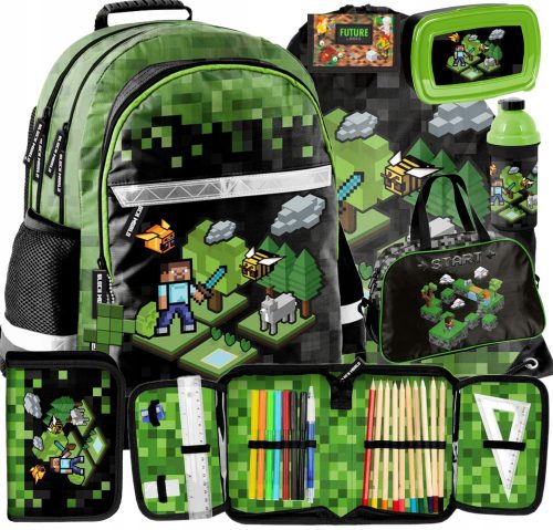  Minecraft Multi-Compartment School Backpack, Multicolor, 22 Years Old