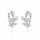  Silver Earrings Leaves Zircons Clasp Stud