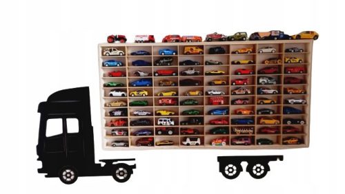  ORGANISATEUR D'ÉTAGÈRE DE VOITURE HOT WHEELS 80 COMPARTIMENTS EN BOIS + CAMION