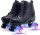  Classic roller skates for adults with luminous wheels, BLACK, size 42