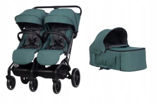  Easy Go Echo Sage Green Twin Stroller + Soft Carrycot for the ECHO Stroller EasyGo Baby Insert Safe and Comfortable