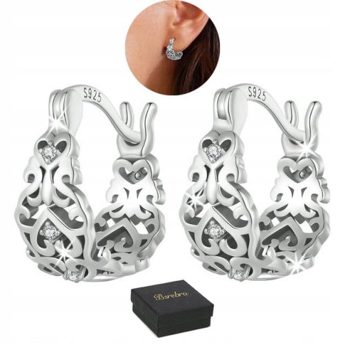  Silver EARRINGS 925 SILVER Retro English Clasp Women's