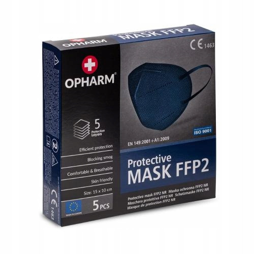  OPHARM Protective Mask FFP2 navy blue, 5 pcs.