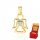  Gold pendant 333 Angel blue stone Baptism Holy Communion