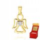  Gold pendant 333 Angel blue stone Baptism Holy Communion
