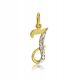  Gold Pendant Letter J Zircons Pr 585