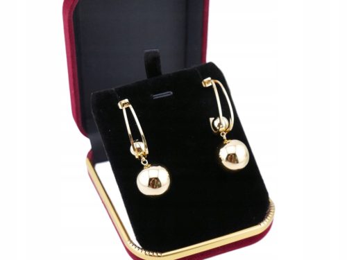  Gold ball earrings hanging surgical steel 316L