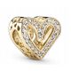  Charms bead heart 100% silver gold plated S925 @ 93