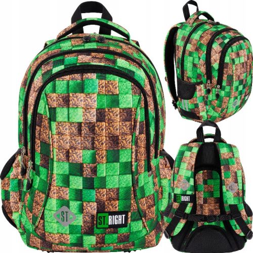 ST.Right Pixel Cubes Youth School Backpack with 3 Compartments