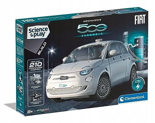  Clementoni 75085 Play Fiat 500, Electric Car-Building Set, Mechanics, Scien