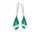  Silver earrings long green malachite hanging women's pr.925