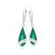  Silver earrings long green malachite hanging women's pr.925