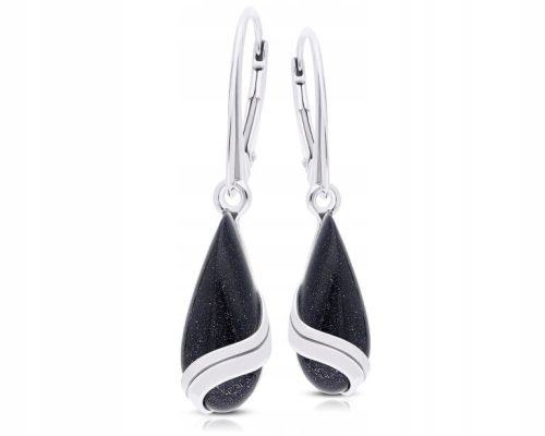  Silver earrings long with Cairo Night hanging for Women pr.925