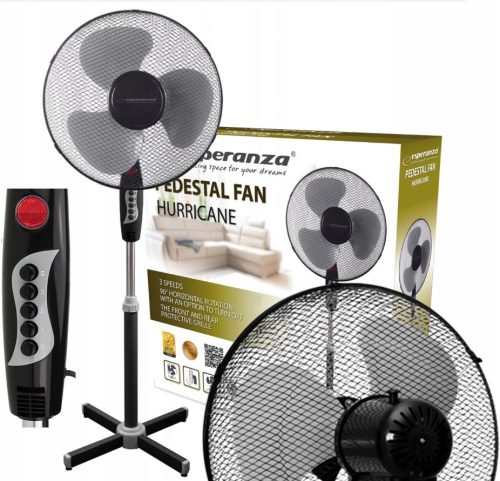  Esperanza HURRICANE ventilateur de sol noir