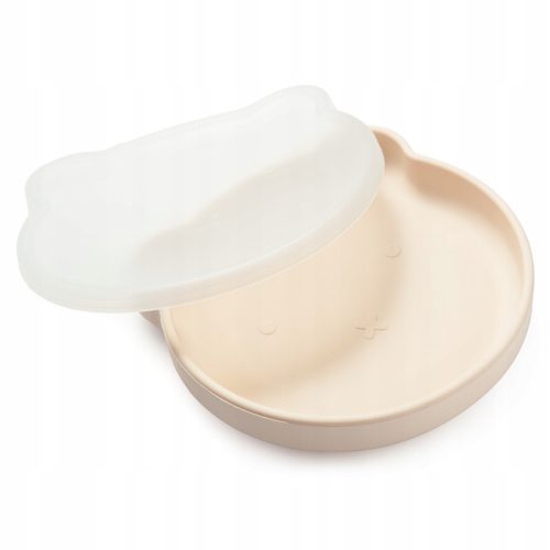  Silicone plate with lid and non-slip suction cup