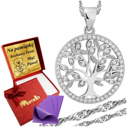  Silver Chain 925 Tree of Happiness For Women Zircons AAA Engraving