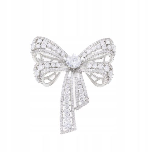  PINETS Brooch Bow with zircons elegant shiny