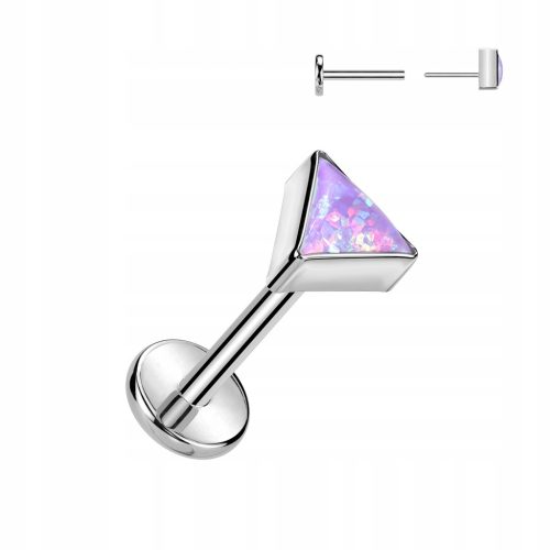  FOR CHIN LIPS LABRET! Iridescent Crystal TITANIUM SURGICAL