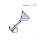  FOR CHIN LIPS LABRET! Iridescent Crystal TITANIUM SURGICAL