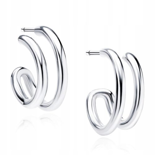  Two-circle earrings, silver 925