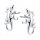  Silver lizard stud earrings, 925 silver