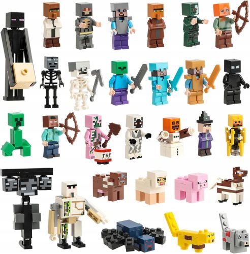  MINECRAFT FIGURE PIXEL TOY SET 29 PIECE