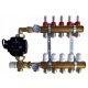  5-way underfloor heating manifold with GRUNDFOS MIXING PUMP GROUP