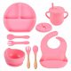  8-piece silicone baby feeding set