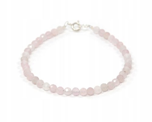  Bracelet natural ROSE QUARTZ balls 4mm facets