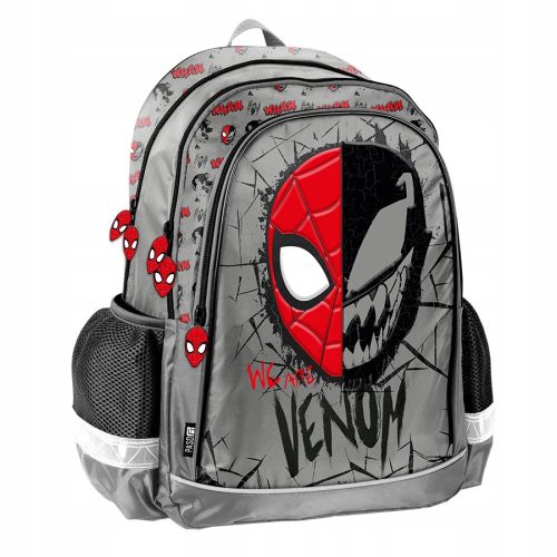  School backpack with multiple compartments Spiderman Paso Black, reds, greys and silvers, multicoloured 22 l