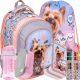  4-CHAMBER SCHOOL BACKPACK BP58 MY LITTLE FRIEND GRAY YORK dog ST.MAJEWSKI