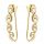  GOLD EARRINGS for women, 585, Ear Cuffs, Hoops, with Cubic Zirconia, 14k