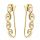  GOLD EARRINGS for women, 585, Ear Cuffs, Hoops, with Cubic Zirconia, 14k