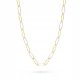  Gold Plated Silver Chain Necklace 925 Wide Ellipse Links