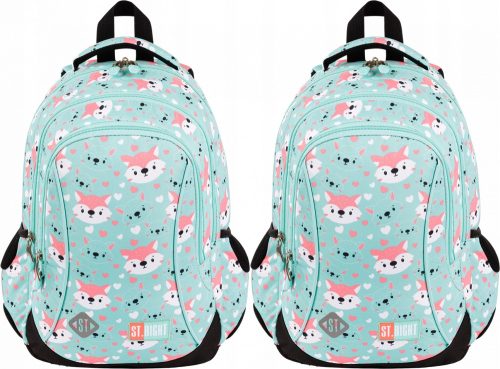 Mint Green 20L Multi-Compartment School Backpack for Girls, 2-Pack