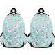 Mint Green 20L Multi-Compartment School Backpack for Girls, 2-Pack