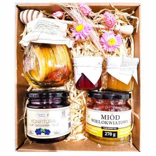  BASKET BOX GIFT SET GIFT TEA HONEY JAM FLOWERS