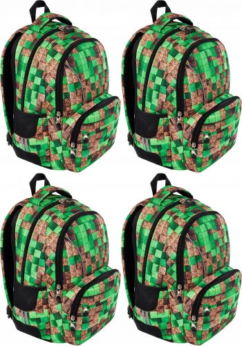 Durable Minecraft Pixel Cubes St.Right Youth School Backpack