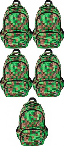 St.Right Youth School Backpack 21L - Minecraft Pixel Cubes Design, Two Compartments