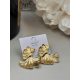  Aisadi earrings flower flowers leaf leaves gold steel 316L